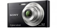 Camera Digital Sony W320 nas cores prata,preta e rosa.